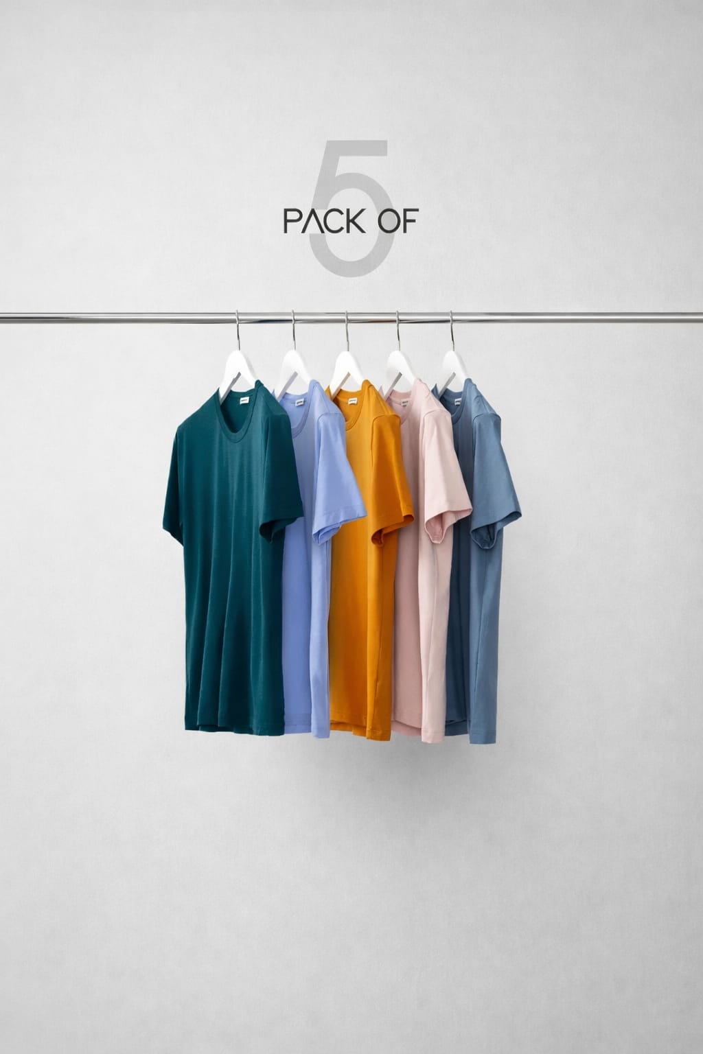 Pack of 5 Premium Cotton T-Shirts